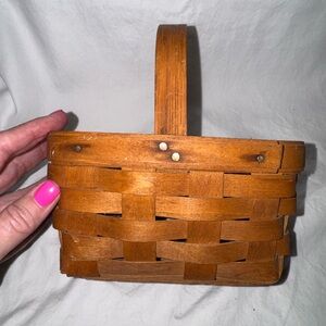Longaberger Handcrafted Brown Woven Basket Bag